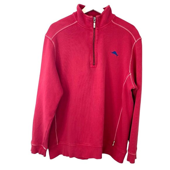 Tommy Bahama Antigua Cove Half-Zip Sweatshirt Men's Sz L Classic Preppy Beachy - Picture 1 of 10